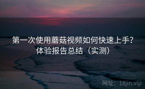 第一次使用蘑菇视频如何快速上手？体验报告总结（实测）