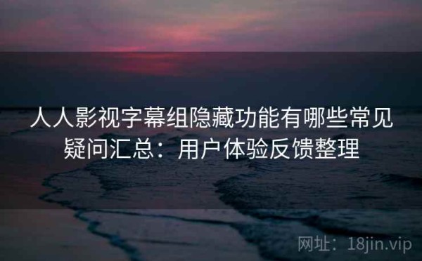人人影视字幕组隐藏功能有哪些常见疑问汇总：用户体验反馈整理