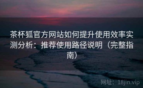 茶杯狐官方网站如何提升使用效率实测分析：推荐使用路径说明（完整指南）