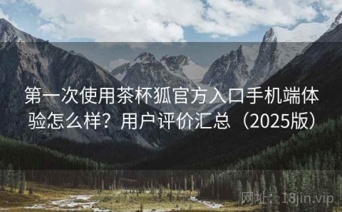 第一次使用茶杯狐官方入口手机端体验怎么样？用户评价汇总（2025版）