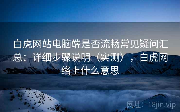 白虎网站电脑端是否流畅常见疑问汇总：详细步骤说明（实测），白虎网络上什么意思