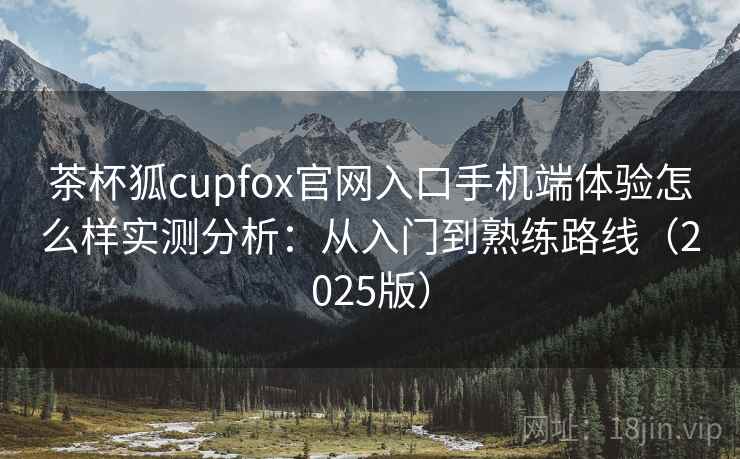 茶杯狐cupfox官网入口手机端体验怎么样实测分析：从入门到熟练路线（2025版）