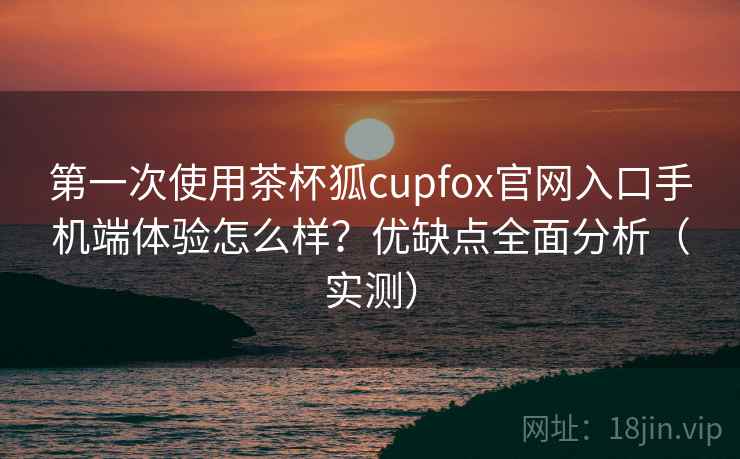 第一次使用茶杯狐cupfox官网入口手机端体验怎么样？优缺点全面分析（实测）